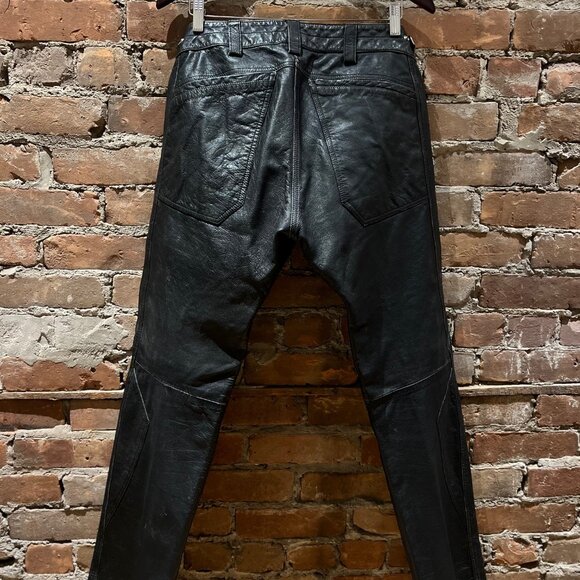 Diesel “Industry Division” Black Washed Leather Pants - Picture 3 of 12